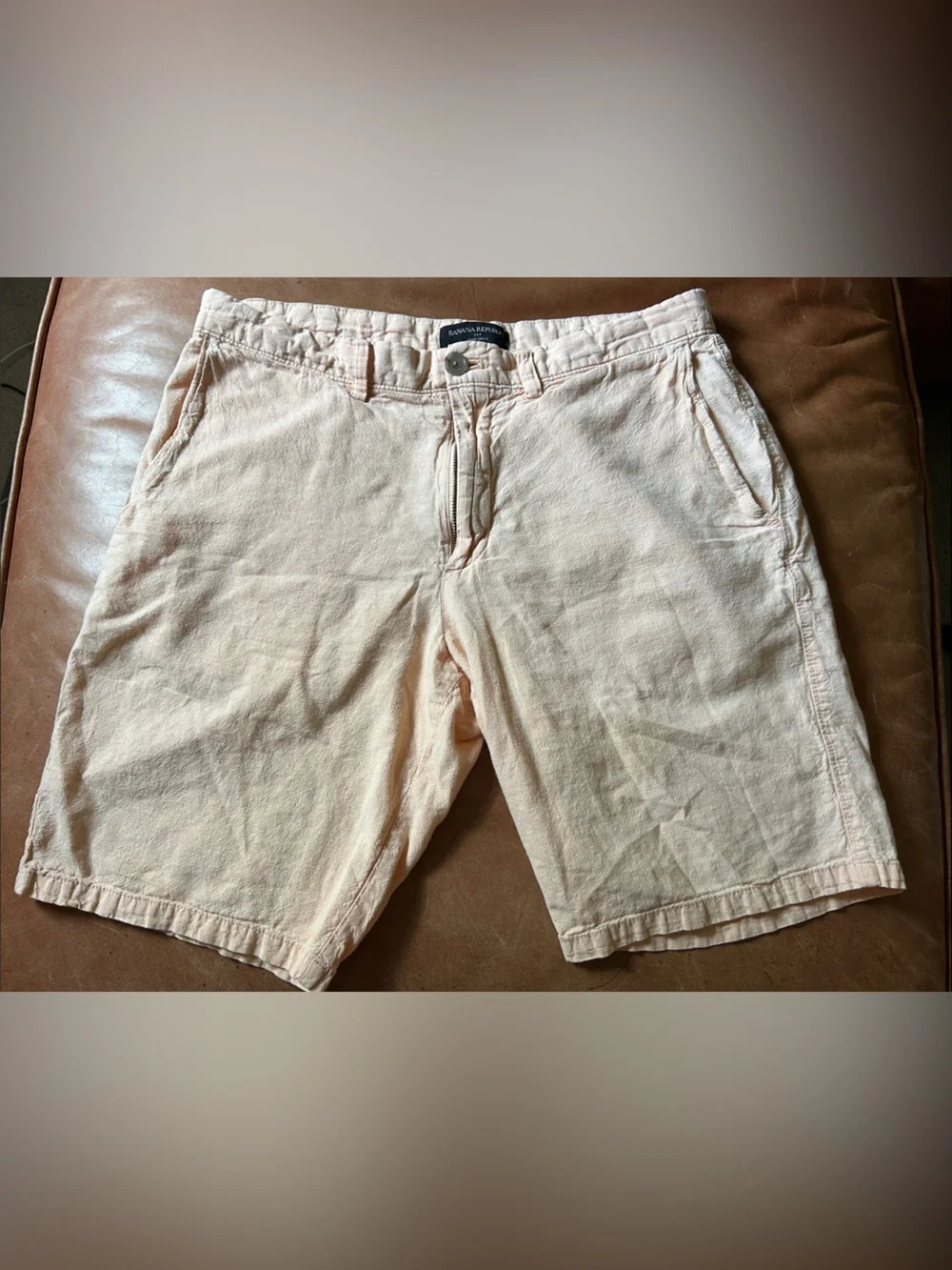 Men's Light Peach Cotton Shorts